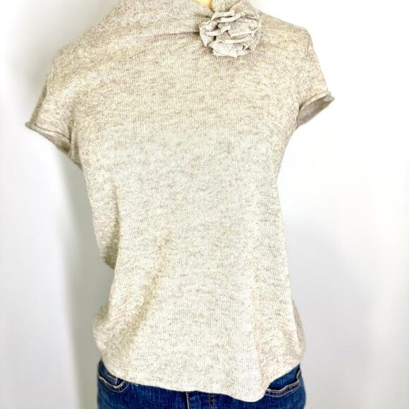 Cynthia Crowley grey heather SS cashmere sweater - Picture 6 of 6